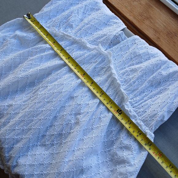 Zara White Eyelet Mini Sundress S cotton lined prairie cottagecore boho ruffles - Picture 4 of 12